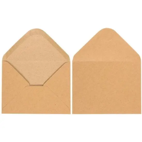 Juvale 100-Count A2 Invitation Envelopes for 5" x 4" Cards & Party Invitations, Kraft Brown image {3}