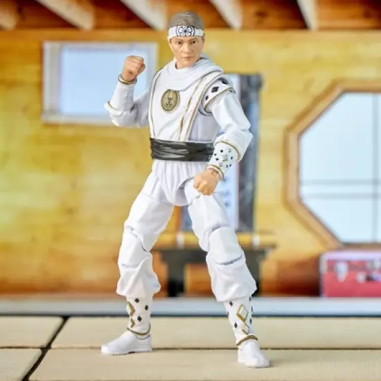 Power Rangers Lightning Collection Mighty Morphin X Cobra Kai Daniel LaRusso Morphed White Crane Ranger Action Figure (Target Exclusive) image {12}