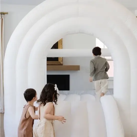 SMOL 8' x 8' Inflatable Bounce House Neutral Rainbow - White image {1}