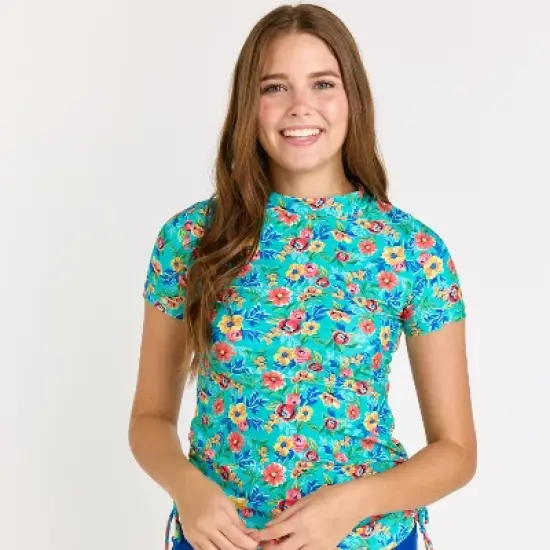 Calypsa Womens  Womens Mock Neck Adele Swim Top image {3}