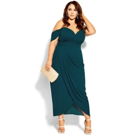 Women's Plus Size Entwine Maxi Dress - emerald | CITY CHIC image {1}