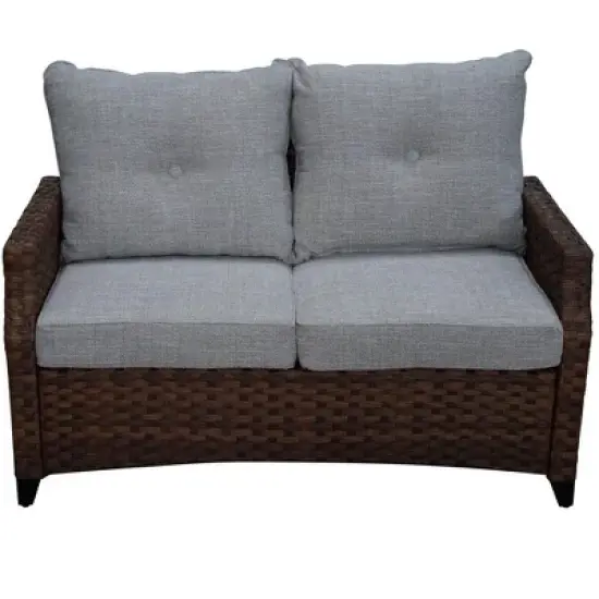 Courtyard Casual Costa Mesa Loveseat - Brown  Aluminum frame with solution dyed Poly fabric image {3}
