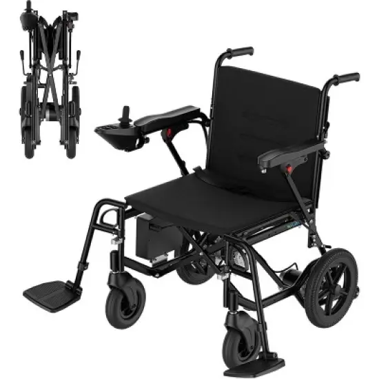 COWLOWN Black Lightweight Foldable Wheelchair for Adults & Seniors, USA-Made Mobility Chair image {9}