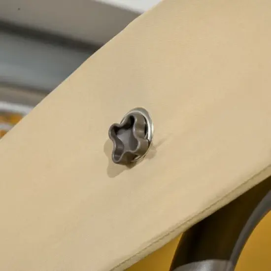 Outsunny 3-Seat Patio Swing Chair, Outdoor Canopy Swing Glider with Cushion, Adjustable Shade, and Slatted Design, for Porch, Garden, Poolside, Beige image {5}