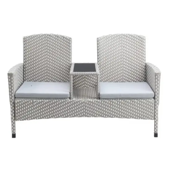 2pc Maksville Aluminum Patio Loveseat & Storage Bench - miBasics
 image {15}