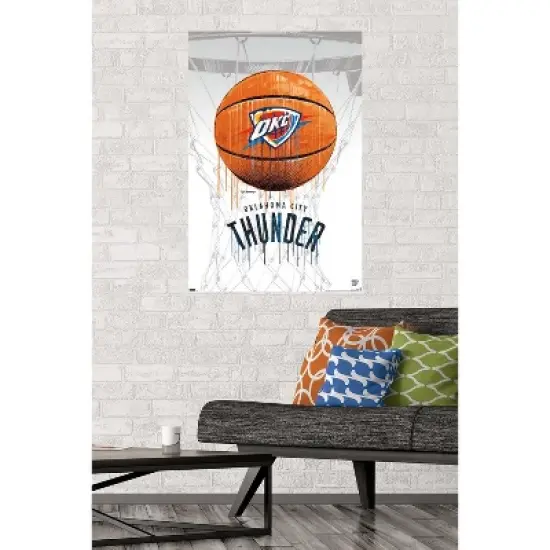 Trends International NBA Oklahoma City Thunder - Drip Basketball 21 Unframed Wall Poster Prints image {1}