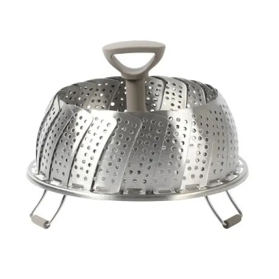 Martha Stewart Richburn Stainless Steel Telescopic Folding Steamer Insert with Handle in Taupe image {1}