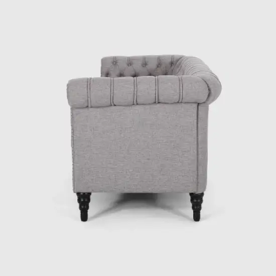 Barneyville Traditional Chesterfield Sofa Gray - Christopher Knight Home image {3}