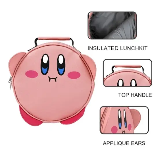 Kirby Main Character Design 2-Pack Lunch Bag and 24 Oz. Plastic Water Bottle Set image {3}