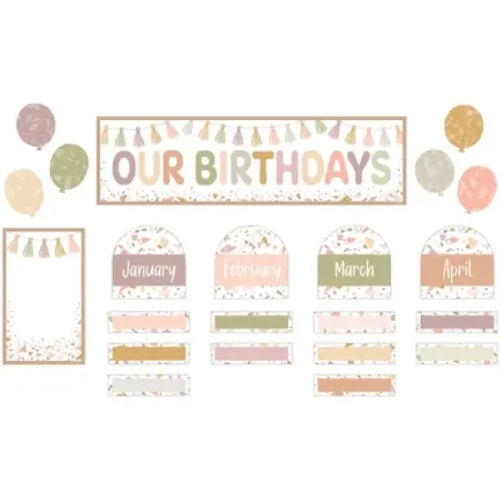 Teacher Created Resources&reg; Terrazzo Tones Our Birthdays Mini Bulletin Board Set, 56 Pieces image {1}