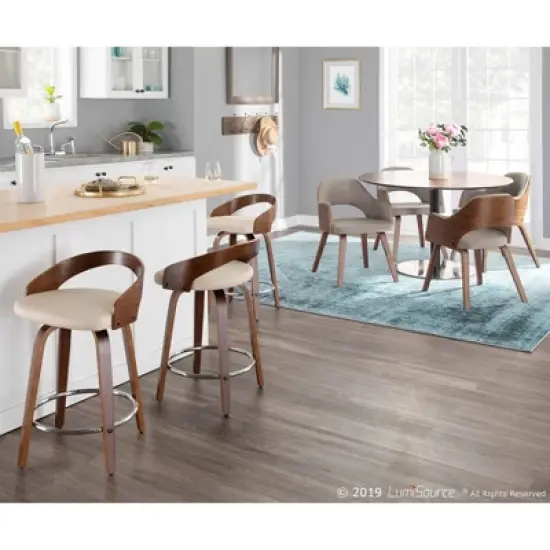 Set of 2 Grotto Upholstered Counter Height Barstools - Lumisource image {9}