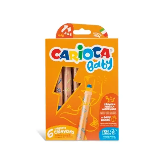 CARIOCA BABY Crayons 3 in 1 + Sharpener - 6 Pieces image {4}