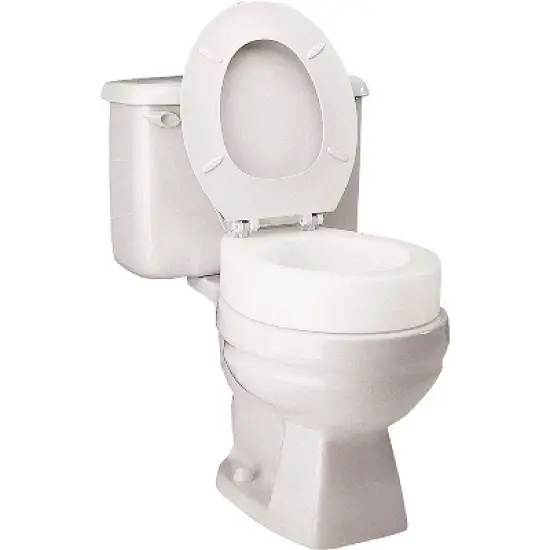 Carex Toilet Seat Elevator - For Elongated Toilet Seats - White image {3}