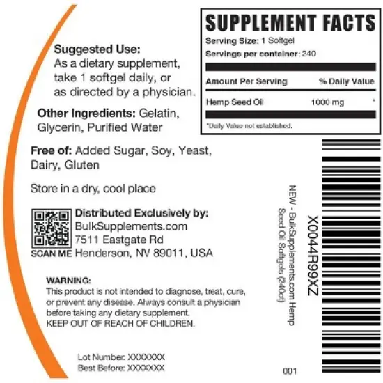 BulkSupplements Hemp Seed Oil Softgels image {5}