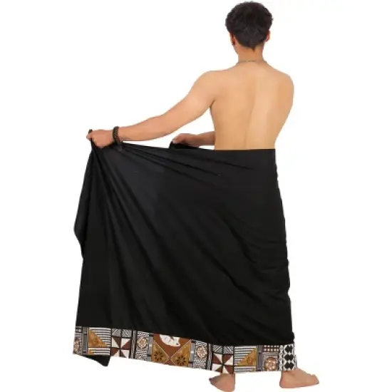 LA LEELA Men's Swimwear Cover Up Summer Pareo Sarong One Size Kohl image {1}