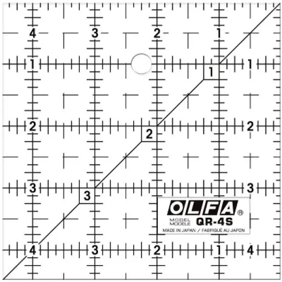 OLFA Frosted Advantage Non-Slip Ruler "The Charm"-4-1/2"X4-1/2" image {1}