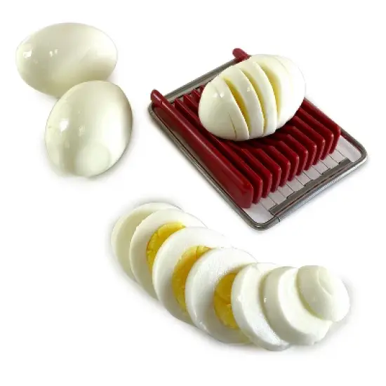 Norpro Dual Sided Flip N' Slice Mushroom, Egg, Cheese, and Butter Slicer, Red image {4}