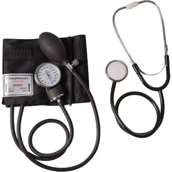 MABIS Aneroid Sphygmomanometer with Stethoscope, Adult BP Cuff & Case, Black image {3}