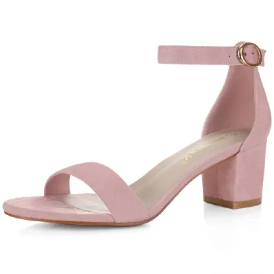 Allegra K Women's Open Toe Block Ankle Strap Heel image {12}