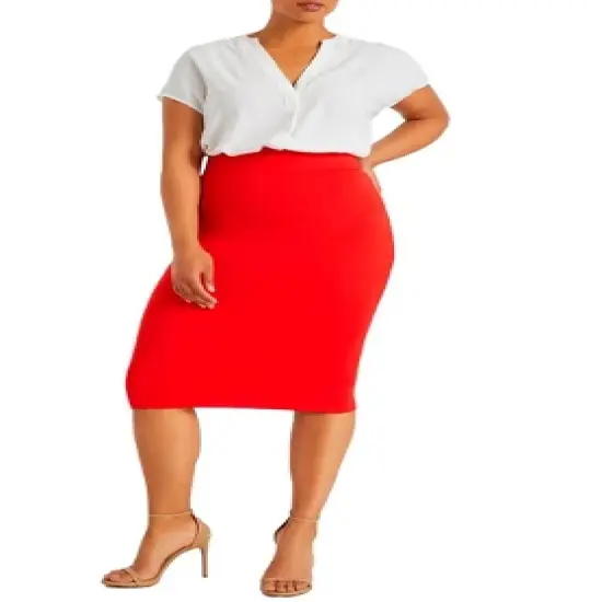 ELOQUII Women&rsquo;s Plus Size Neoprene Pencil Skirt image {7}