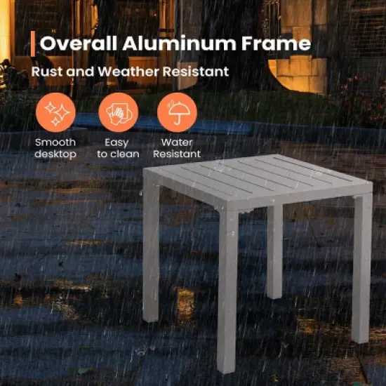 Pellebant Outdoor End Table Aluminum Square Patio Side Table image {5}