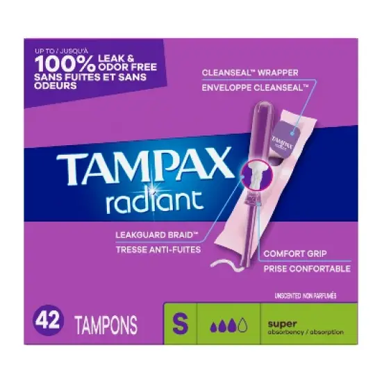 Tampax Radiant Super Absorbency Tampons - Unscented image {13}