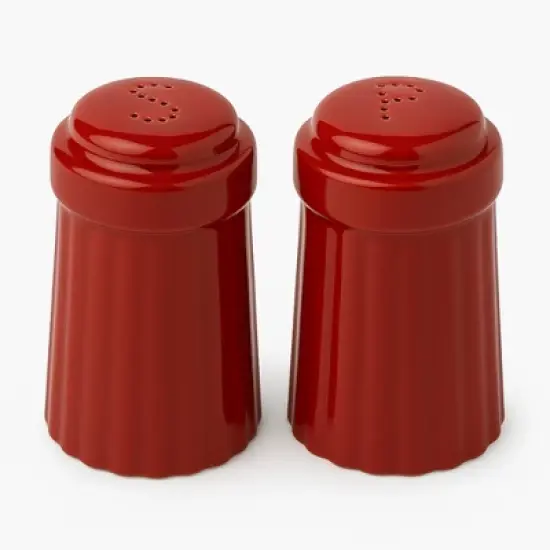 Omniware Simsbury Salt & Pepper Shaker Set, 6oz Stoneware Dispensers with Distinctive "S" & "P" Lids, Lead-Free Glaze, Dishwasher Safe image {6}