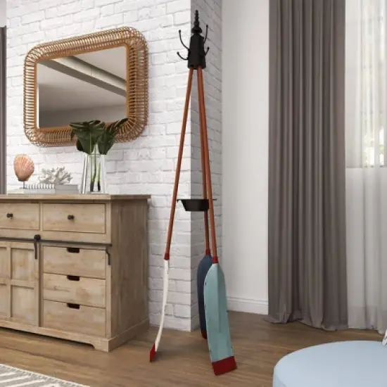 Metal Nautical Style Coat Rack Tripod Base - Olivia & May image {12}
