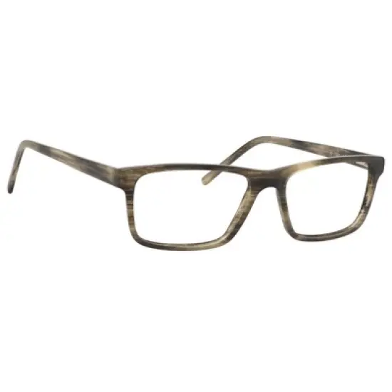 Esquire Designer Mens Rectangular Frame Eyeglasses EQ1527 in Moss/Brown-53mm image {1}