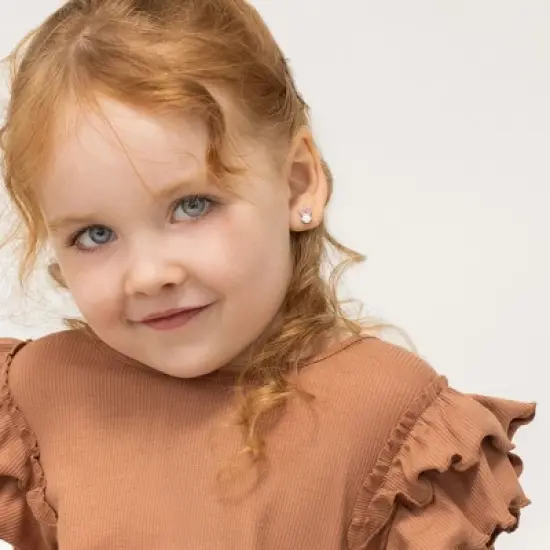 Girls' Silly Rabbit Screw Back Sterling Silver Earrings - In Season Jewelry image {1}