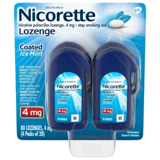 Nicorette 4mg Coated Nicotine Lozenge Stop Smoking Aid - Ice Mint image {11}
