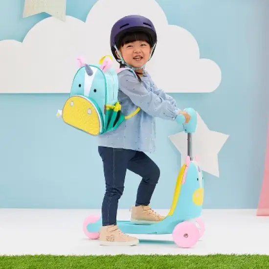 Skip Hop Kids' 3-in-1 Ride On Scooter and Wagon Toy - Unicorn image {7}