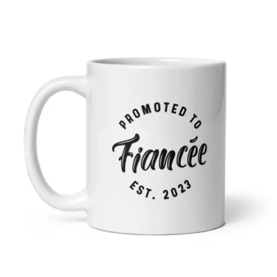 Crazy Dog Promoted to Fiancee 2023 Mug Funny Family Wedding Announcement Coffee Cup-11oz image {6}