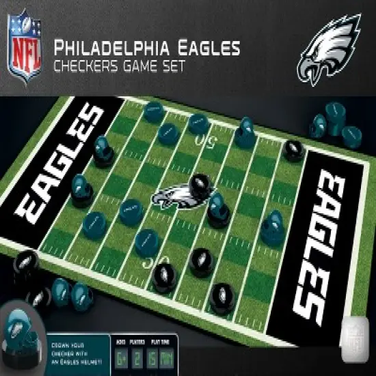MasterPieces Officially licensed NFL Philadelphia Eagles Checkers Board Game for Families and Kids ages 6 and Up image {1}