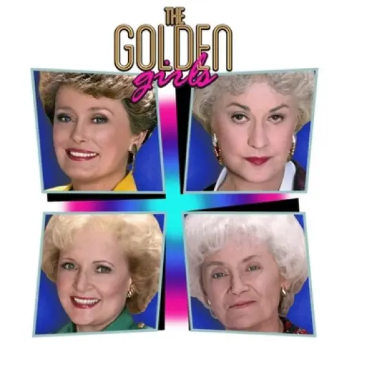 Golden Girls Main Characters and Palm Trees Men's White Long Sleeve Shirt image {1}