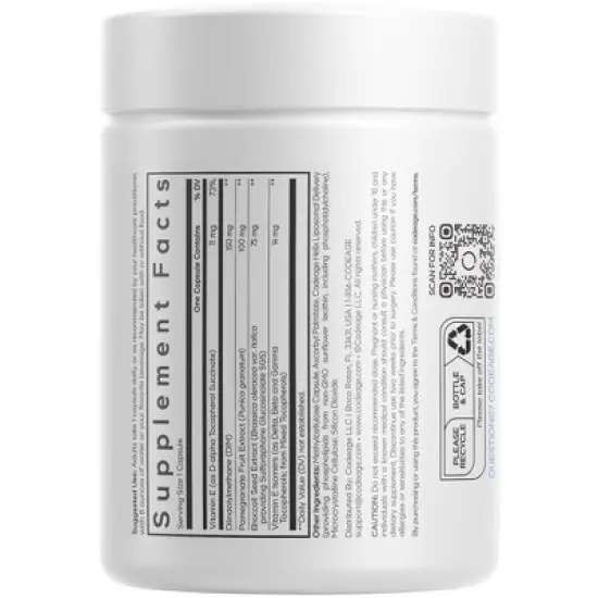 Codeage Liposomal DIM-E, Diindolylmethane, Antioxidant SGS Vitamin E Tocopherols & Isomers - 120ct image {1}