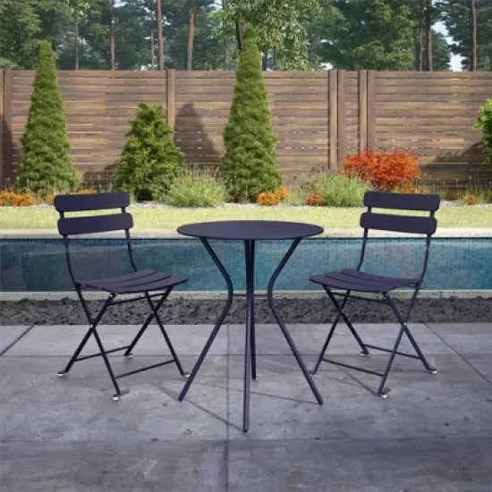 3pc Bistro Set with Folding Chairs  - Room & Joy image {5}
