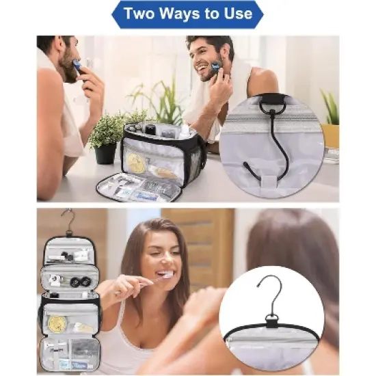 Narwey Toiletry Bag for Men, Hanging Toiletries Bag for Women Water Resistant Dopp image {1}