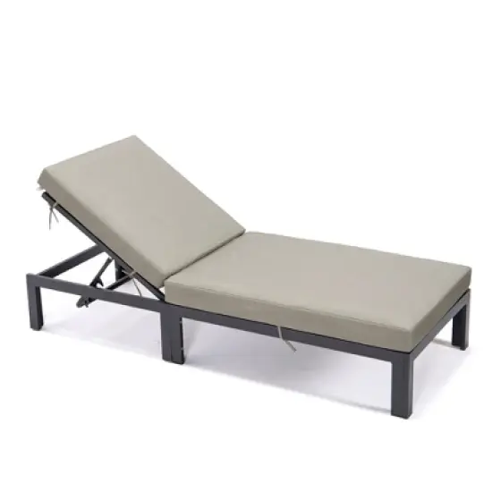 LeisureMod Chelsea Modern Outdoor Patio Lounge Chairs with Black Frame image {2}