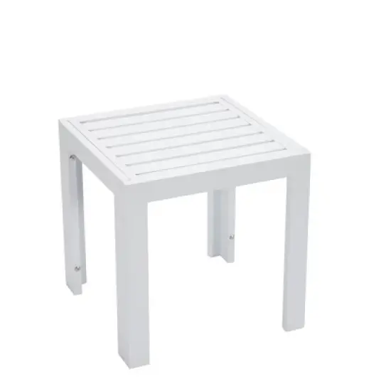 LeisureMod Chelsea Modern Outdoor Chaise Lounge Chair in White Frame with Side Table &ndash; Patio, Poolside, Balcony, and Garden Seating for Outdoor Spaces image {9}