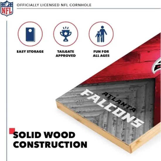 NFL Atlanta Falcons 2'x4' Wood Cornhole Set image {2}