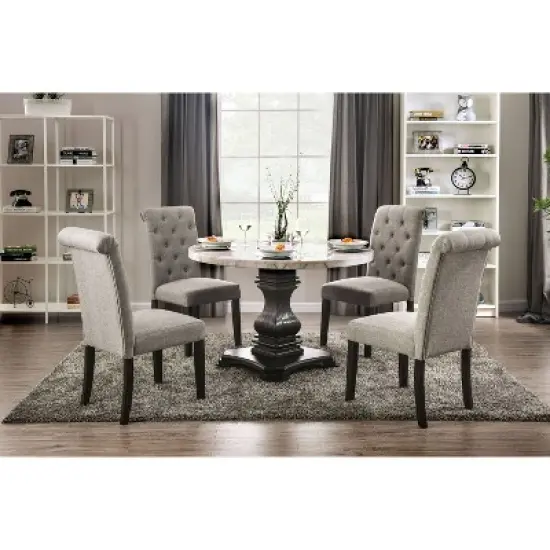 Buckley Round Dining Table White/Black - HOMES: Inside + Out image {4}