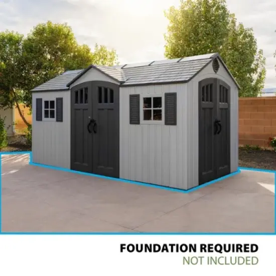 Lifetime 15 Ft. x 8 Ft. Dual Entry Outdoor Storage Shed (60410) image {1}