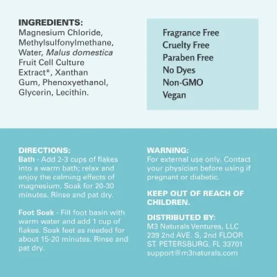 Tea Tree Oil & Magnesium Foot Soak, Stem Cell & Coconut Oil for Skin Renewal & Hydration, Bath Salts for Calm & Muscle Comfort, M3 image {2}