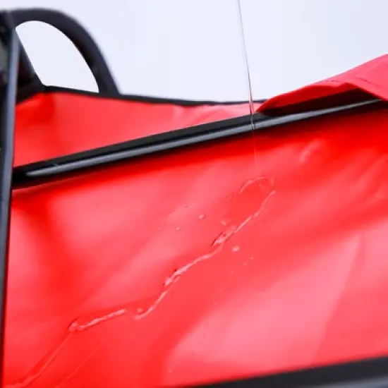 DOMETOUR Folding Wagon Garden Shopping Beach Cart (Red) image {4}