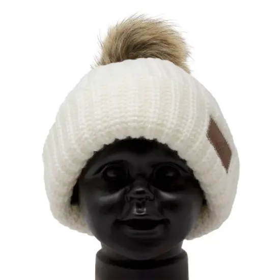 Arctic Gear Infant Acrylic Ribbed Cuff Winter Hat with Pom image {1}