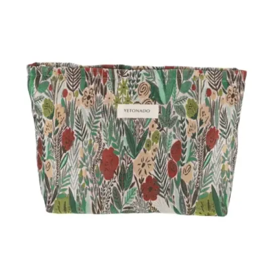 Unique Bargains Portable Embroidery Flower Makeup Bag 1 Pc image {5}