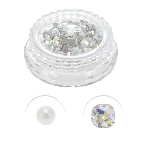 Unique Bargains Women's Elegant Rhinestone Nail Supplies Multicolored 1 Set image {2}