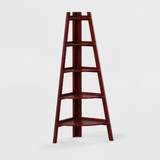 63.25" Lynch 5 Shelf Corner Bookcase - HOMES: Inside + Out image {2}