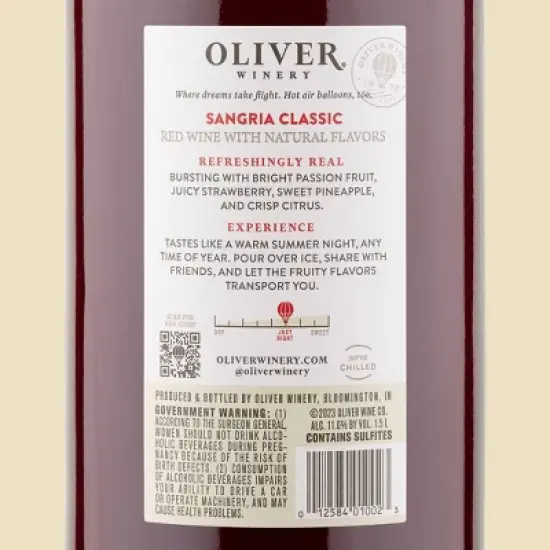 Oliver Sangria Wine - 1.5L image {4}